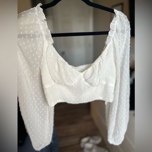 White Off-The-Shoulder Crop Top